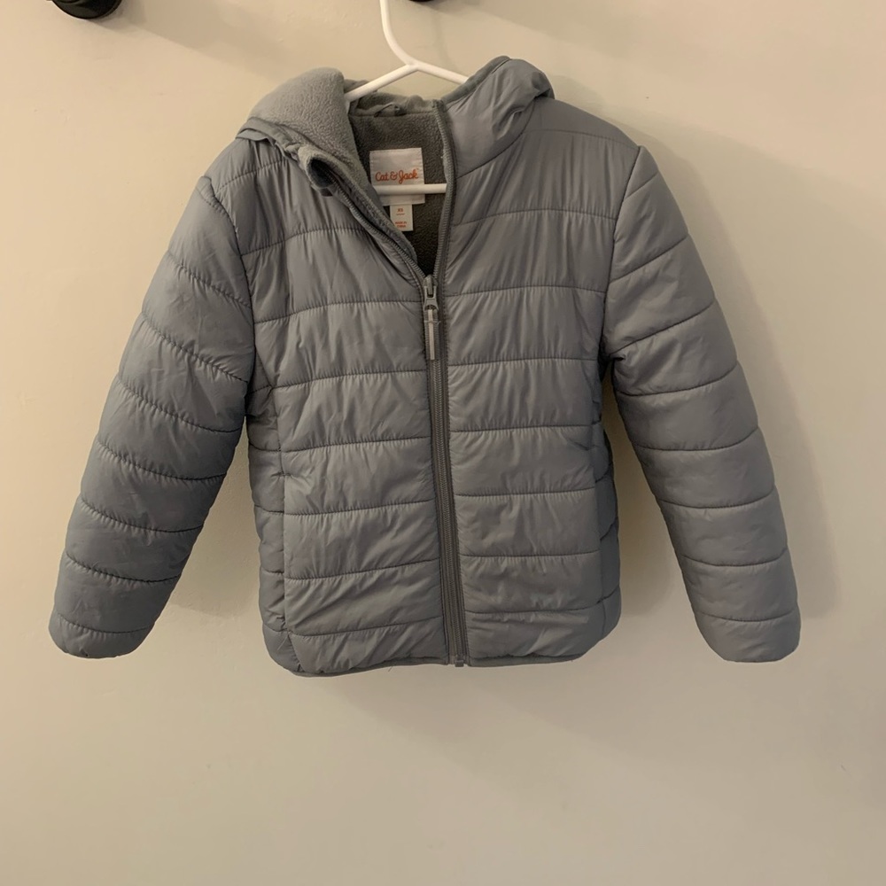 XS Cat & Jack Grey puffer jacket